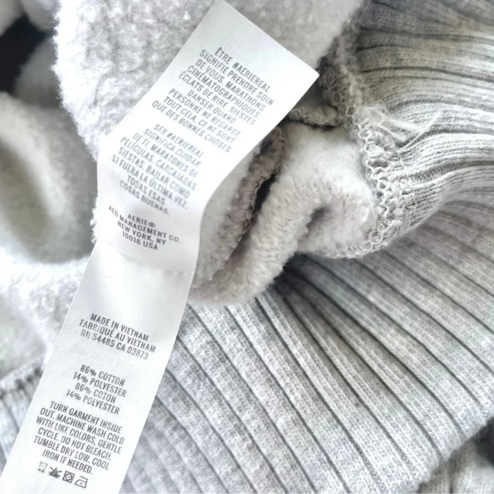 Aerie Cropped Collared Henley Sweatshirt | Heather
Grey M - Picture 4 of 4